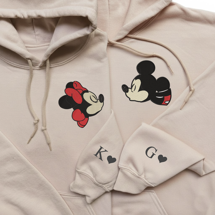 Bluzy dla par, zakochane myszki, haftowana prezent na rocznicę walentynki