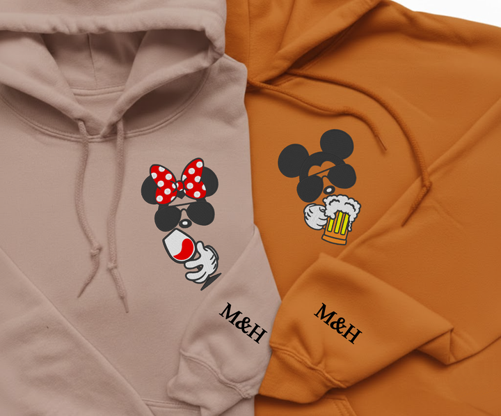 Bluzy dla par, myszki, śmieszne haftowana prezent na rocznicę walentynki