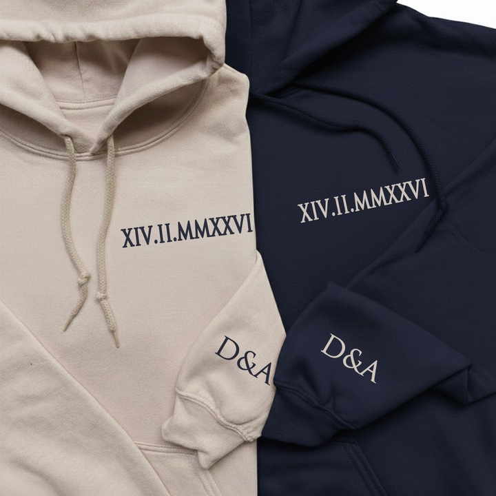 Bluzy dla par, rzymska data, haftowana prezent na rocznicę