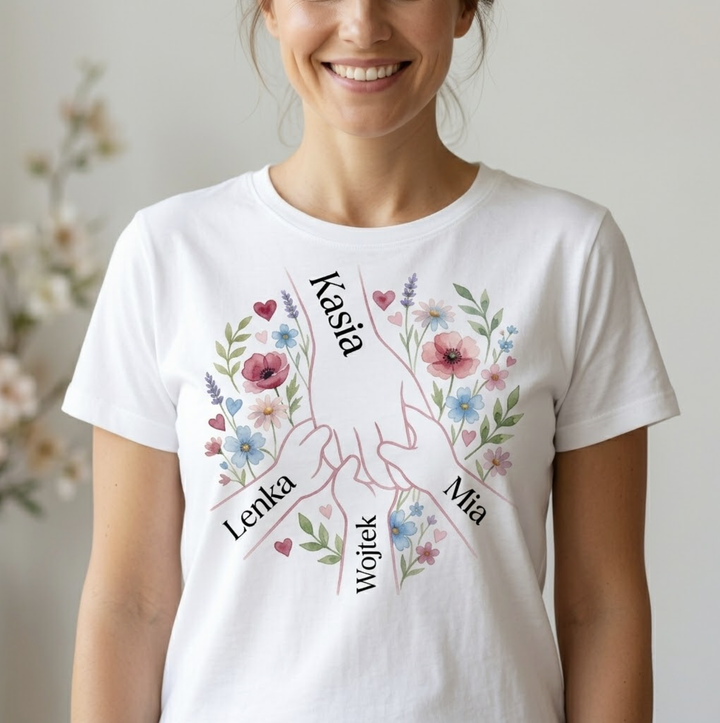 Koszulka na dzień Mamy t-shirt z imionami dzieci prezent